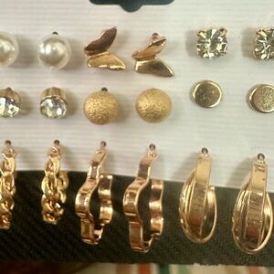 Elegant Gold-Tone Earring Set